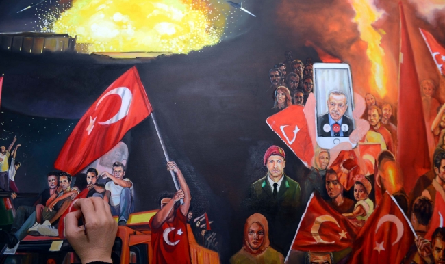 15 Temmuz'da yaşananlar yağlı boya tablolarıyla ölümsüzleştiriliyor