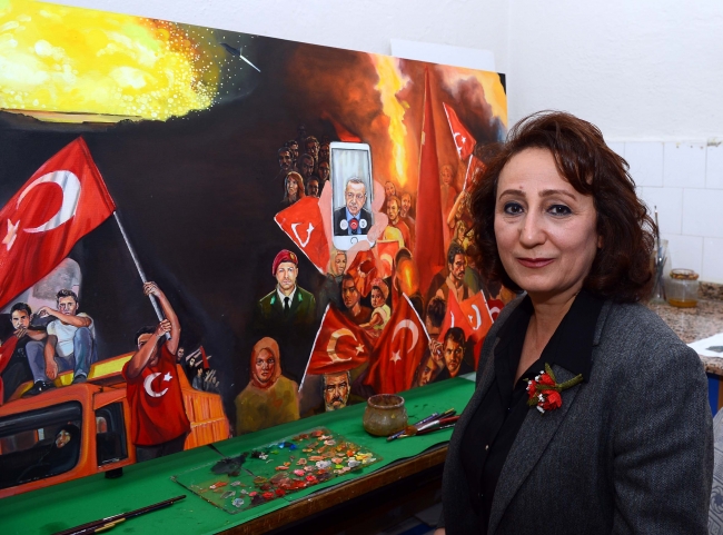 15 Temmuz'da yaşananlar yağlı boya tablolarıyla ölümsüzleştiriliyor