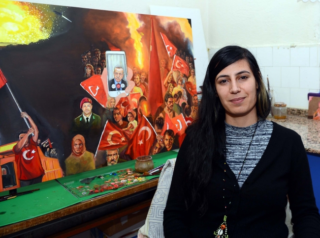 15 Temmuz'da yaşananlar yağlı boya tablolarıyla ölümsüzleştiriliyor