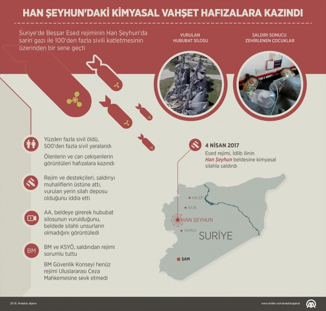 Han Şeyhun'daki kimyasal vahşetin birinci yıl dönümü