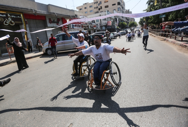 Filistinli engelliler İsrail hapishanelerindeki Filistinli hasta mahkumlar için yarıştı