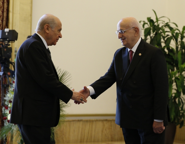 Meclis Başkanı İsmail Kahraman kutlamaları kabul etti