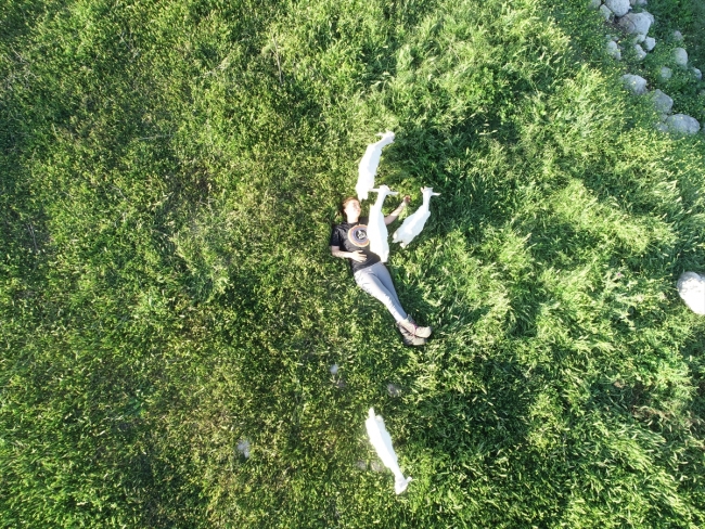 Yıllarca şehir hayatı yaşayan Elif Sarıkaya, köyde keçi güdüyor