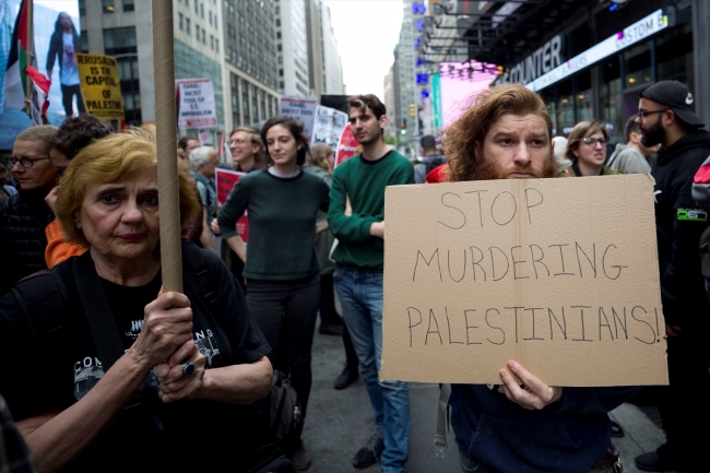İsrail'in Gazze katliamı ABD'de protesto edildi