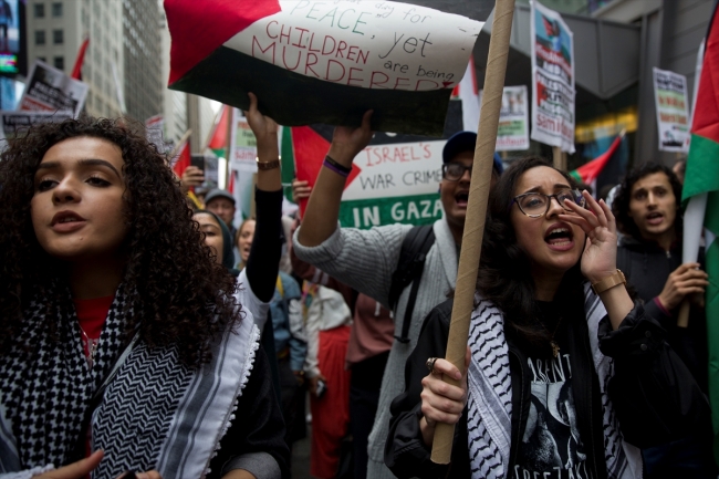 İsrail'in Gazze katliamı ABD'de protesto edildi
