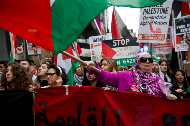 İsrail'in Gazze katliamı ABD'de protesto edildi
