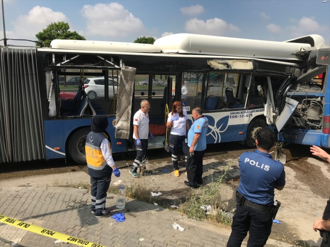 Ankara’da iki EGO otobüsü çarpıştı: 1 ölü, 14 yaralı
