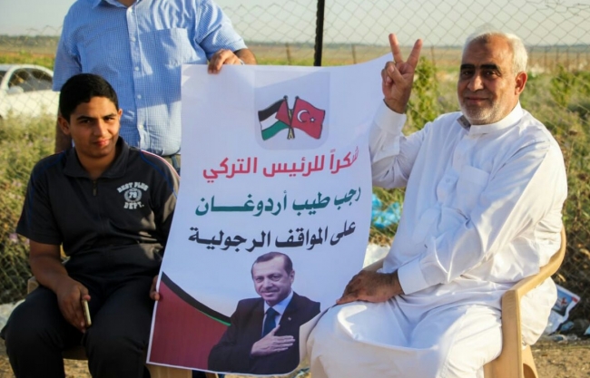 Gazzelilerden Cumhurbaşkanı Erdoğan'a teşekkür ve sevgi gösterisi