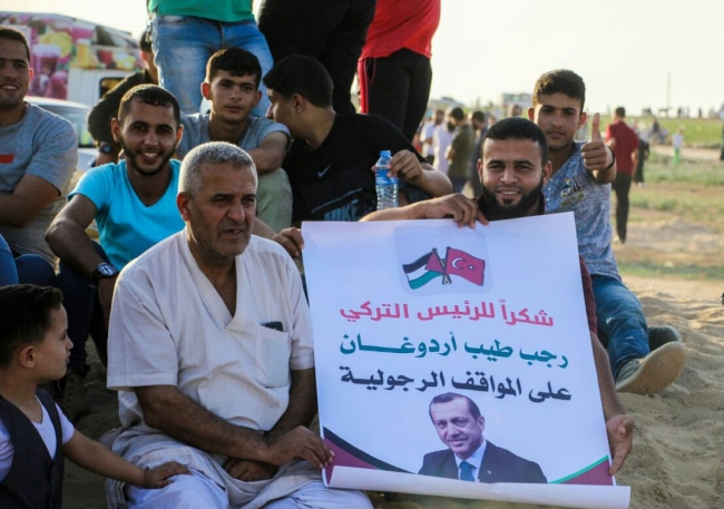 Gazzelilerden Cumhurbaşkanı Erdoğan'a teşekkür ve sevgi gösterisi