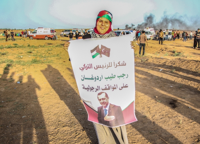 Gazzelilerden Cumhurbaşkanı Erdoğan'a teşekkür ve sevgi gösterisi