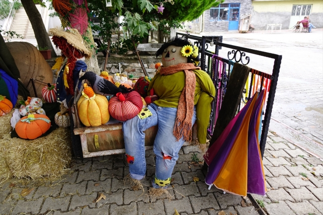 Kazdağları'nın ağaçları örgü motiflerle süsleniyor