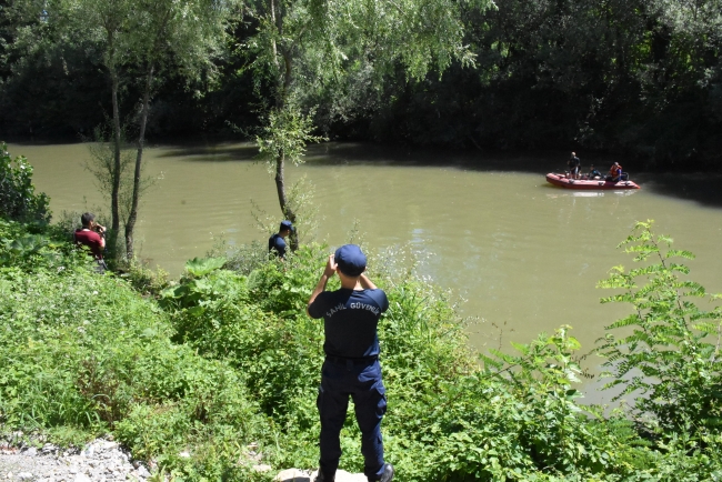 Irmağa giren yunus kurtarıldı