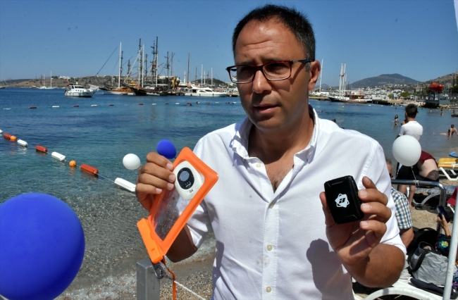 Bodrum’da görme engellilere özel yüzme parkuru açıldı