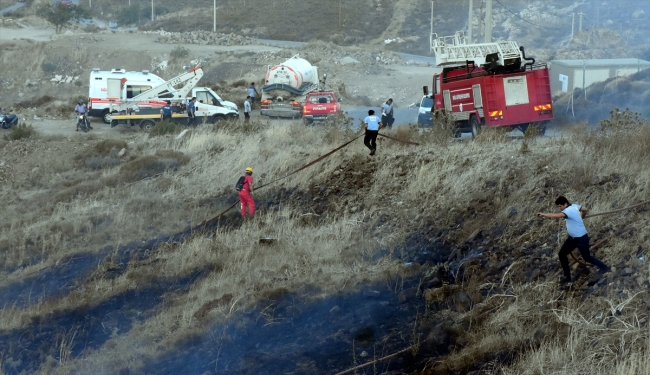 Bodrum'da makilik alanda çıkan yangın söndürüldü