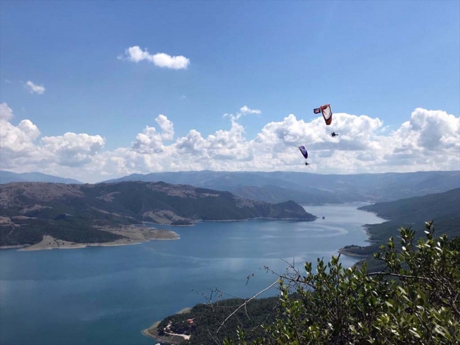 Samsun Şahinkaya Kanyonu'nda nefes kesen dans