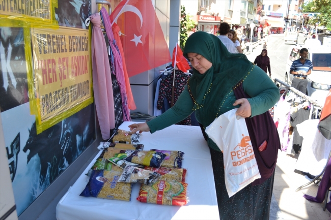 Kadın muhtar "Her Şey Askıda" yardım kampanyası başlattı