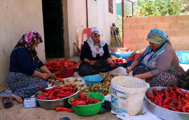 Hatay'da ev kadınları kış hazırlıklarına başladı