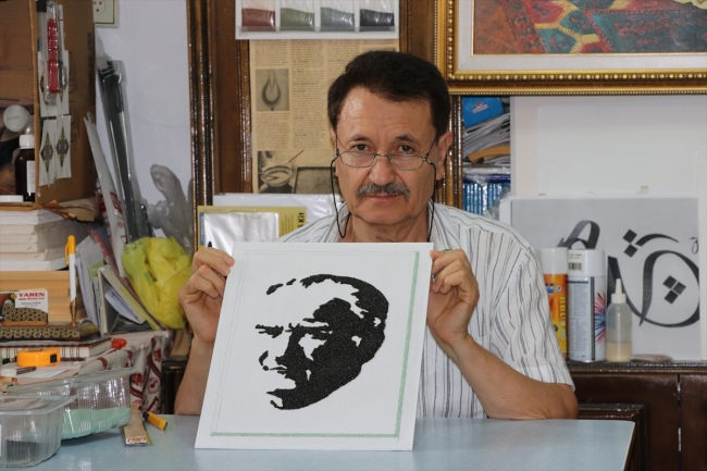 Doğal taşlar Hüseyin Çoban'ın ellerinde sanat eserine dönüşüyor