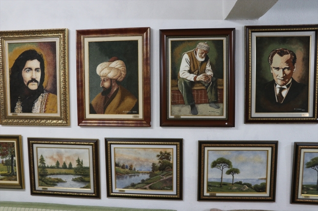 Doğal taşlar Hüseyin Çoban'ın ellerinde sanat eserine dönüşüyor
