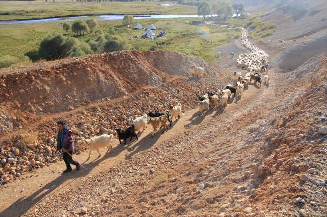 Göçerlerin yayladan köye zorlu dönüş yolculuğu