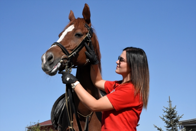 Atlı birliğin kadın süvarisi vatandaşların güvenliğini sağlayacak