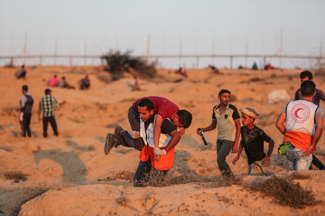 İsrail Gazze sınırındaki işgal karşıtı gösteriye müdahale etti