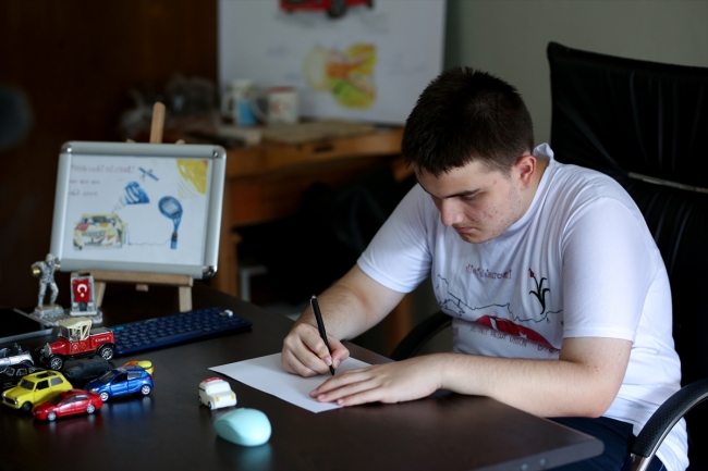 Otizmli Mesut'un hedefi yerli otomobil tasarımcısı olmak