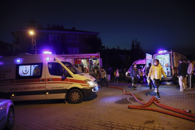 Başkentte 8 katlı binada yangın