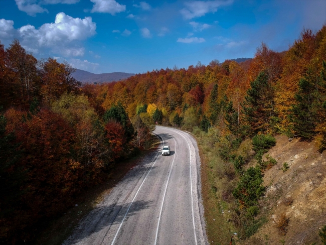 Sonbahar renklerine bürünen Domaniç Dağları