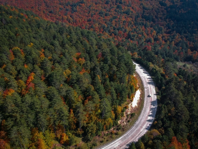 Sonbahar renklerine bürünen Domaniç Dağları