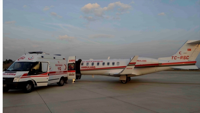 Ambulans uçak minik Rüzgar Asaf için havalandı