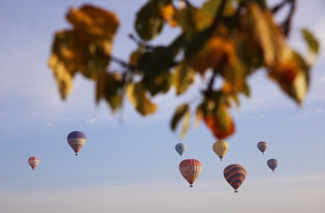 Sonbahar renkleri Kapadokya'da görsel şölen oluşturdu