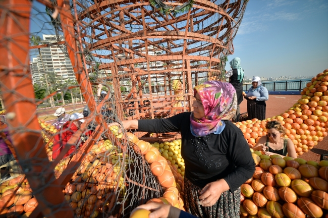 Mersinli kadınlar narenciyeyle birbirinden ilginç figürler oluşturuyor