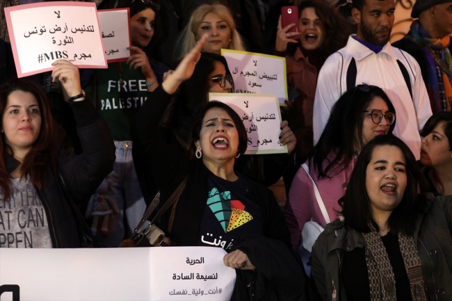 Suudi Veliaht Prensin ziyaretine karşı Tunuslular sokağa çıktı