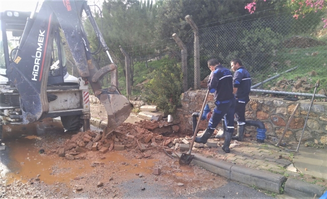 Bodrum'da içme suyu hattında patlama