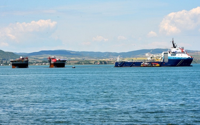 1915 Çanakkale Köprüsü'nün Asya ayağı batırıldı