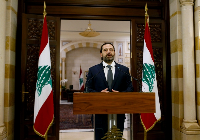 Başbakan Saad el-Hariri, protestoların ardından basın toplantısı düzenledi Fotoğraf: Reuters