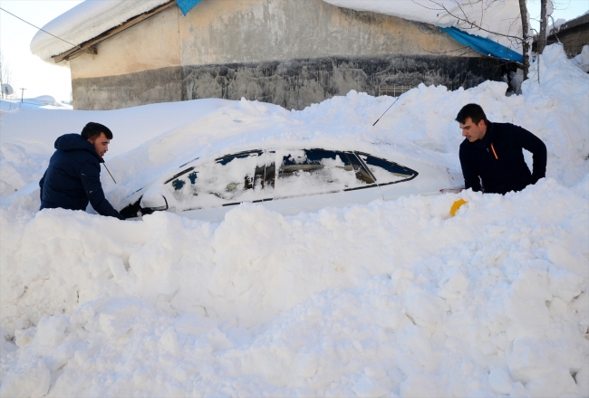 Bitlis'te ev ve araçlar kara gömüldü