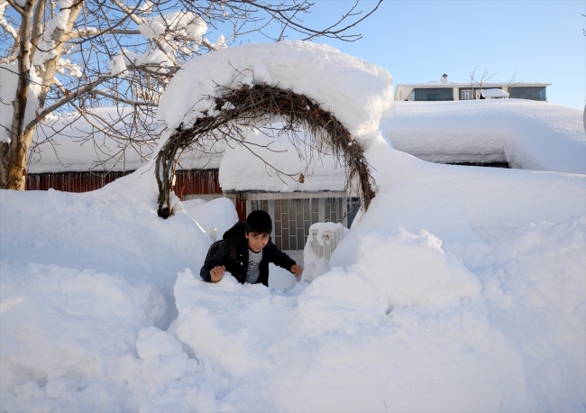 Bitlis'te ev ve araçlar kara gömüldü