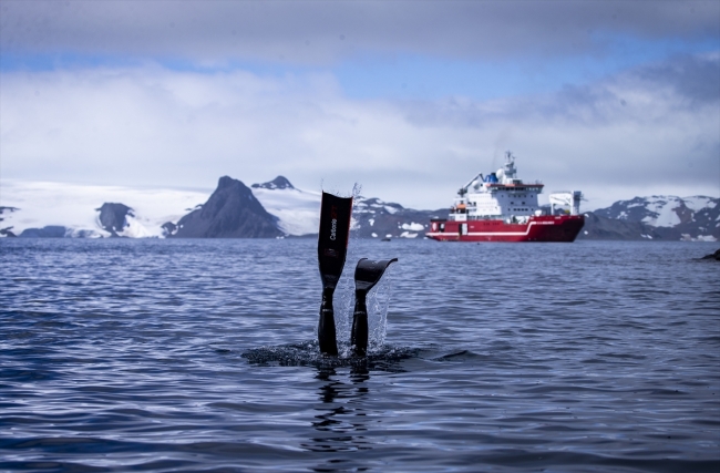 Milli sporcu Şahika Ercümen'den Antarktika'da tarihi dalış