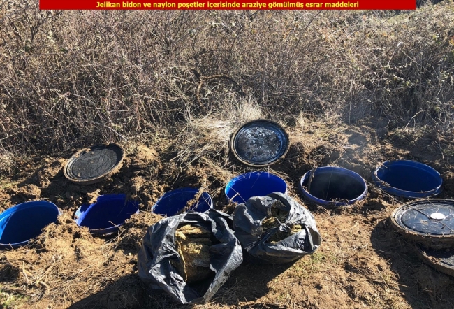 5 ton esrarın bulunduğu operasyonda 6 terör sığınağı imha edildi