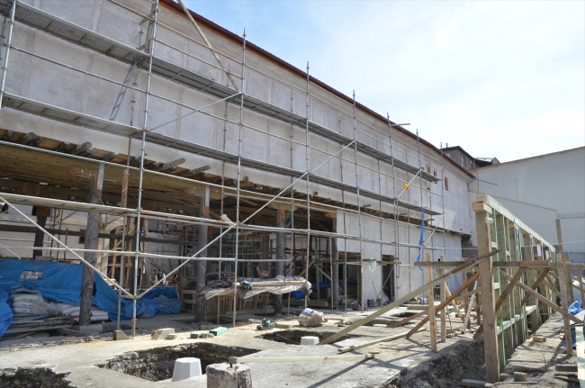 154 yıllık Osmanlı hanında restorasyon çalışmaları sürüyor