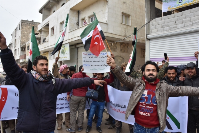 Bab'da Türkiye'ye destek gösterisi düzenlendi