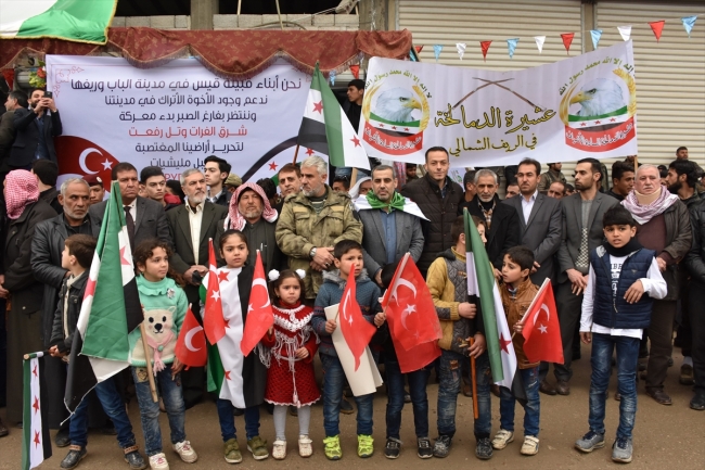 Bab'da Türkiye'ye destek gösterisi düzenlendi