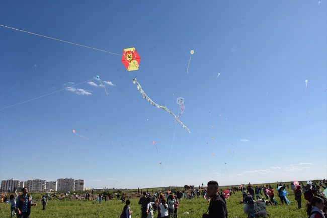 Suriye sınırında uçurtma şenliği