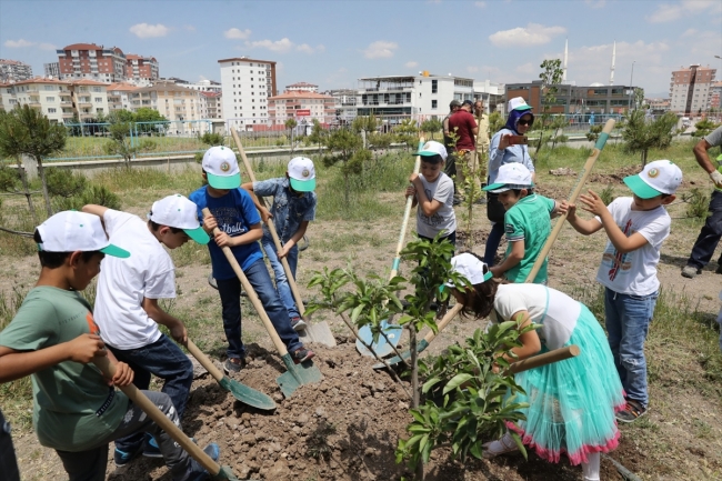 Fulya'nın okulu fidanla buluşturuldu