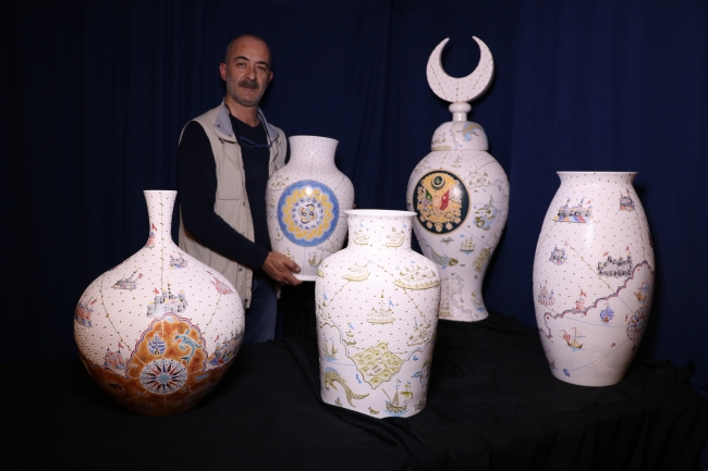Ustasından çini sanatına "elmas" dokunuşlar