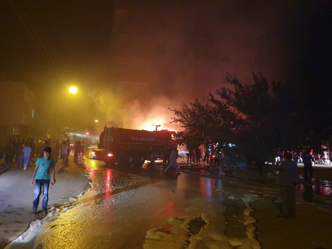 Kilis'te tekstil atölyesinde yangın