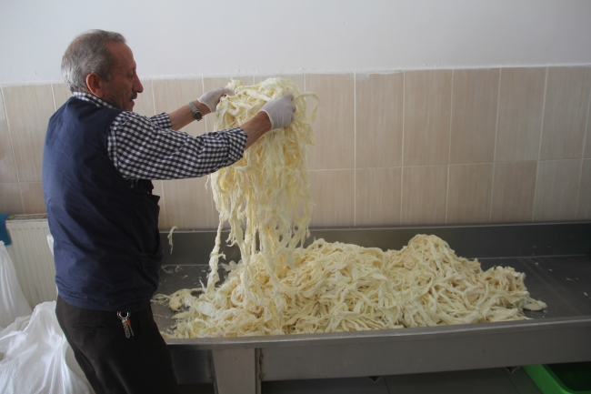 Kars yaylalarında "çeçil peyniri" hazırlığı