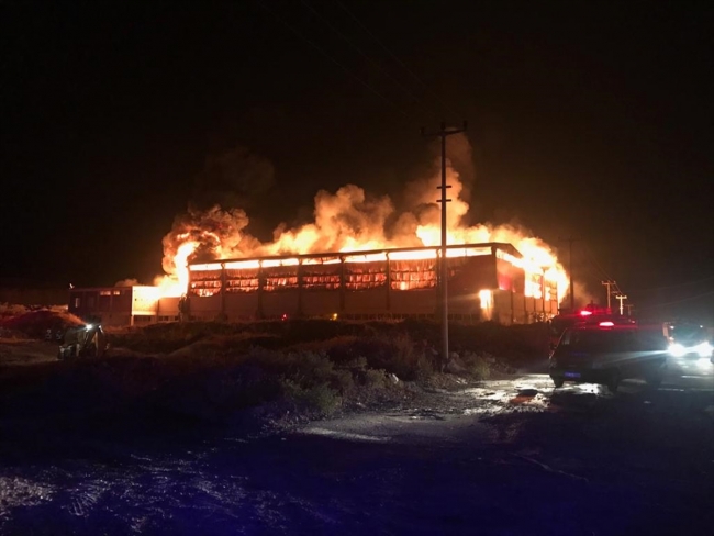 Gaziantep'te fabrika yangını